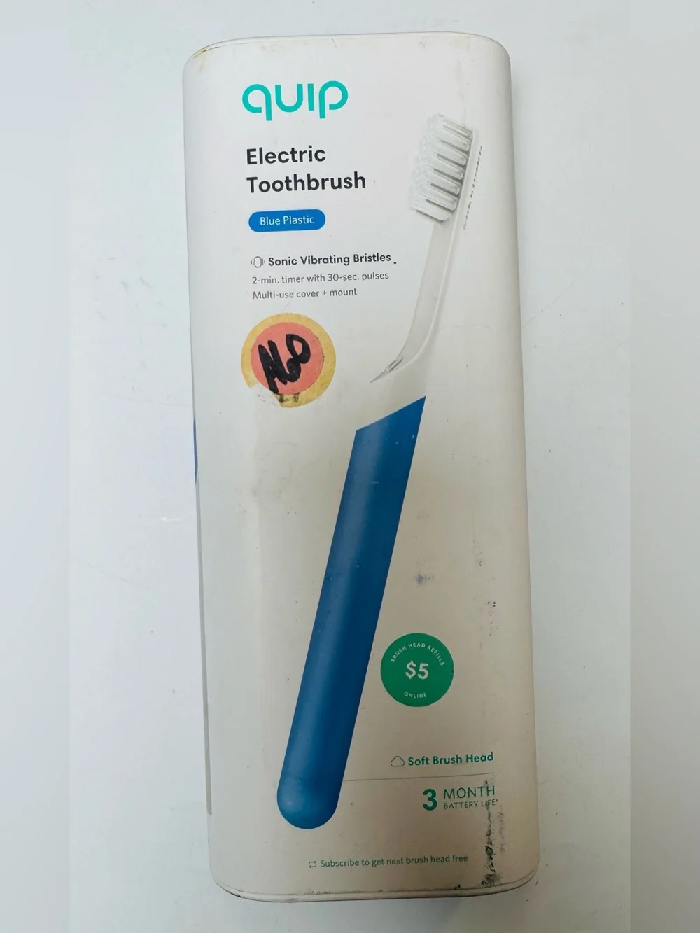 Quip Electric Toothbrush – Blue Plastic.